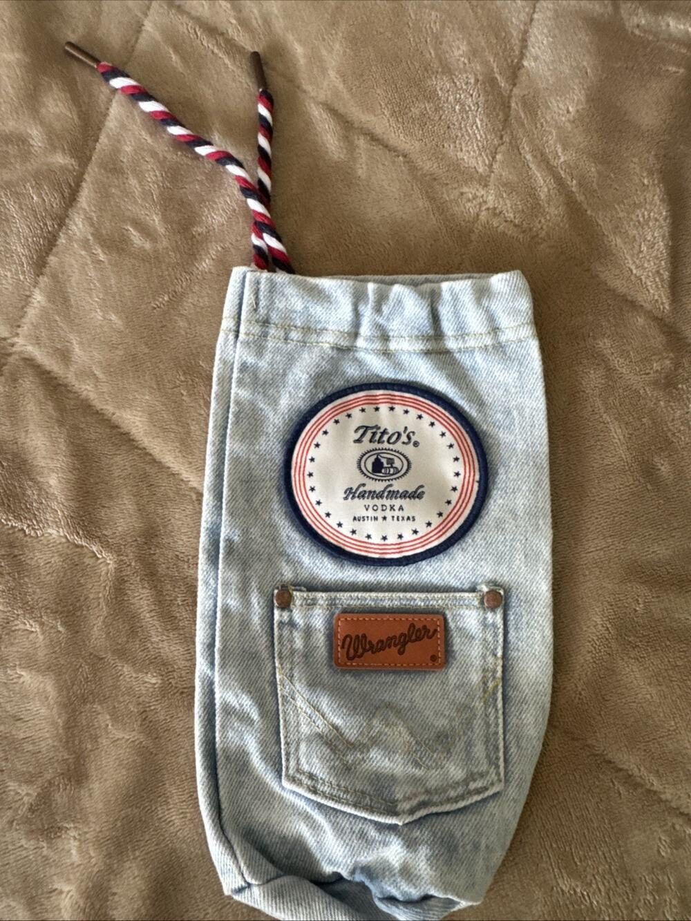 Tito’s Vodka Wrangler Jeans Bottle Bag 1L Bottle Not Inc. No Tag.